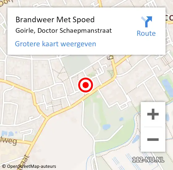 Locatie op kaart van de 112 melding: Brandweer Met Spoed Naar Goirle, Doctor Schaepmanstraat op 17 februari 2024 11:18