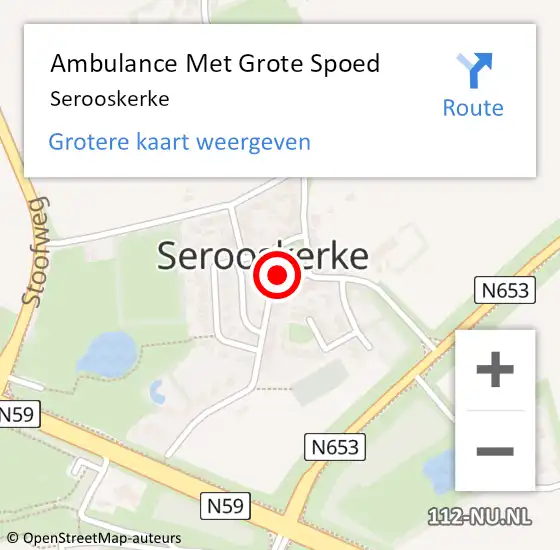 Locatie op kaart van de 112 melding: Ambulance Met Grote Spoed Naar Serooskerke op 17 februari 2024 12:16