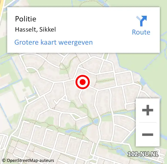 Locatie op kaart van de 112 melding: Politie Hasselt, Sikkel op 17 februari 2024 12:44