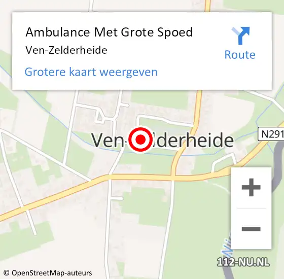 Locatie op kaart van de 112 melding: Ambulance Met Grote Spoed Naar Ven-Zelderheide op 17 februari 2024 14:41