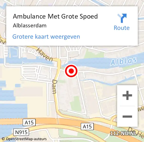 Locatie op kaart van de 112 melding: Ambulance Met Grote Spoed Naar Alblasserdam op 17 februari 2024 16:31