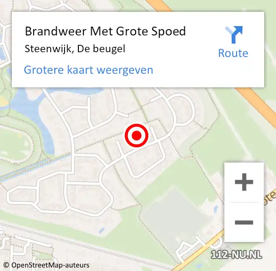 Locatie op kaart van de 112 melding: Brandweer Met Grote Spoed Naar Steenwijk, De beugel op 17 februari 2024 17:18