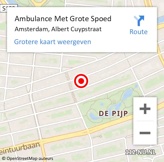 Locatie op kaart van de 112 melding: Ambulance Met Grote Spoed Naar Amsterdam, Albert Cuypstraat op 17 februari 2024 19:07