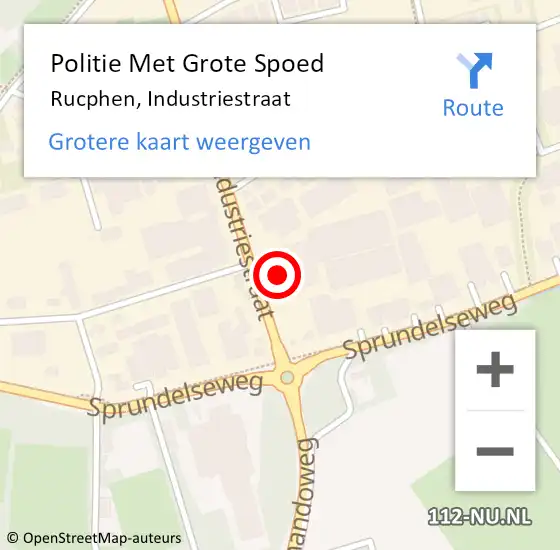 Locatie op kaart van de 112 melding: Politie Met Grote Spoed Naar Rucphen, Industriestraat op 17 februari 2024 19:08