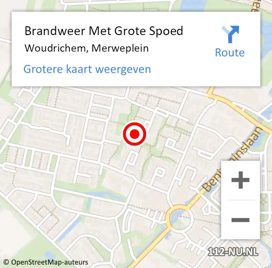 Locatie op kaart van de 112 melding: Brandweer Met Grote Spoed Naar Woudrichem, Merweplein op 17 februari 2024 19:23