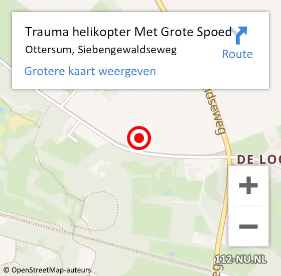 Locatie op kaart van de 112 melding: Trauma helikopter Met Grote Spoed Naar Ottersum, Siebengewaldseweg op 17 februari 2024 20:49