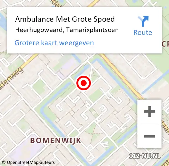 Locatie op kaart van de 112 melding: Ambulance Met Grote Spoed Naar Heerhugowaard, Tamarixplantsoen op 17 februari 2024 20:53