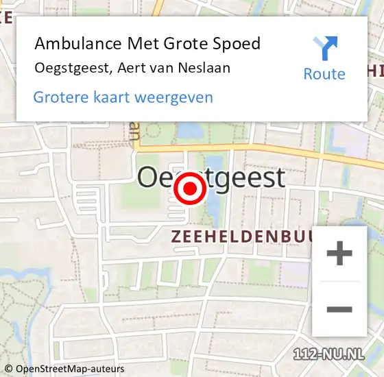 Locatie op kaart van de 112 melding: Ambulance Met Grote Spoed Naar Oegstgeest, Aert van Neslaan op 18 februari 2024 00:32