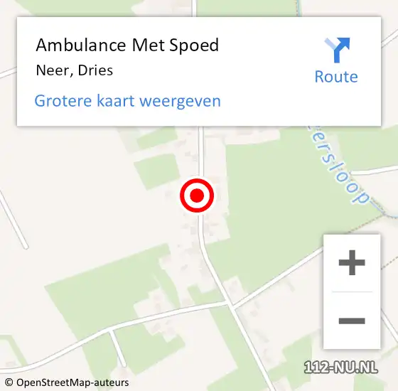 Locatie op kaart van de 112 melding: Ambulance Met Spoed Naar Neer, Dries op 18 februari 2024 01:09