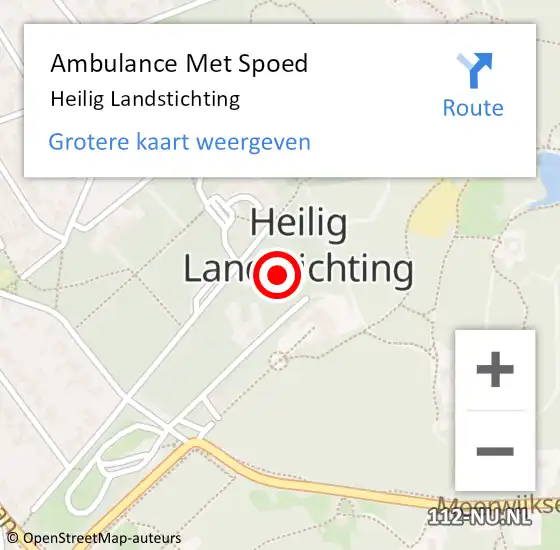 Locatie op kaart van de 112 melding: Ambulance Met Spoed Naar Heilig Landstichting op 18 februari 2024 01:54