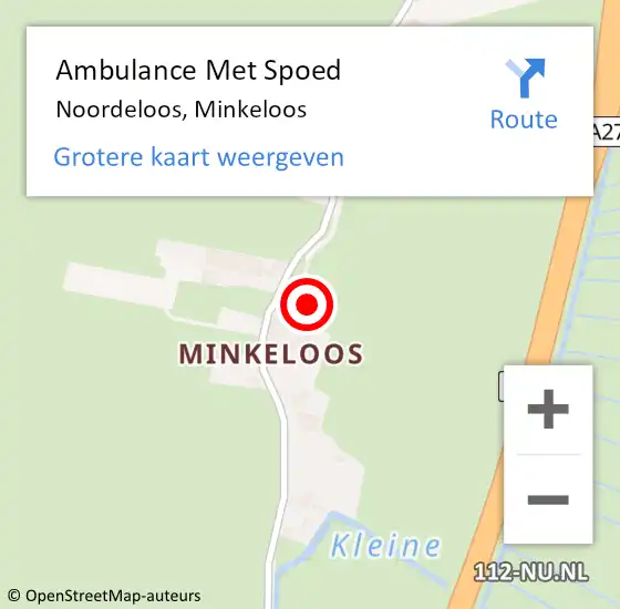 Locatie op kaart van de 112 melding: Ambulance Met Spoed Naar Noordeloos, Minkeloos op 18 februari 2024 03:17