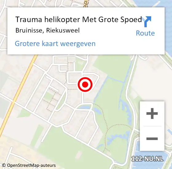 Locatie op kaart van de 112 melding: Trauma helikopter Met Grote Spoed Naar Bruinisse, Riekusweel op 18 februari 2024 09:01