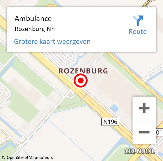 Locatie op kaart van de 112 melding: Ambulance Rozenburg op 18 februari 2024 11:00