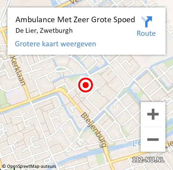Locatie op kaart van de 112 melding: Ambulance Met Zeer Grote Spoed Naar De Lier, Zwetburgh op 18 februari 2024 13:15