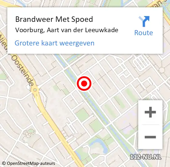 Locatie op kaart van de 112 melding: Brandweer Met Spoed Naar Voorburg, Aart van der Leeuwkade op 18 februari 2024 17:15