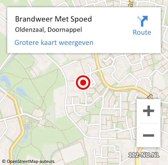 Locatie op kaart van de 112 melding: Brandweer Met Spoed Naar Oldenzaal, Doornappel op 18 februari 2024 17:31