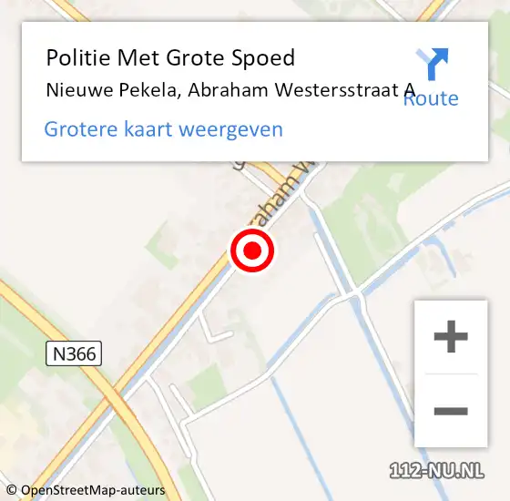 Locatie op kaart van de 112 melding: Politie Met Grote Spoed Naar Nieuwe Pekela, Abraham Westersstraat A op 18 februari 2024 20:44