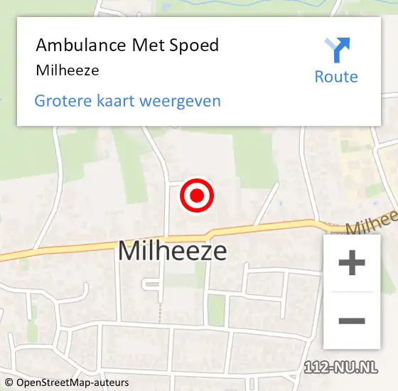 Locatie op kaart van de 112 melding: Ambulance Met Spoed Naar Milheeze op 18 februari 2024 22:44