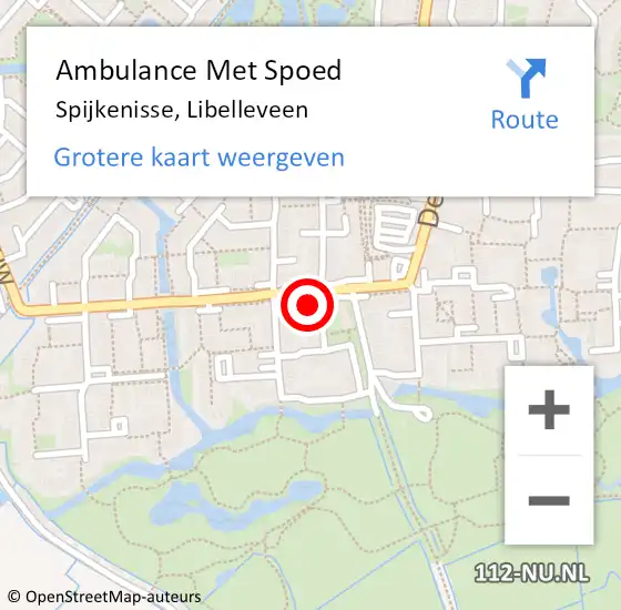 Locatie op kaart van de 112 melding: Ambulance Met Spoed Naar Spijkenisse, Libelleveen op 19 februari 2024 00:22