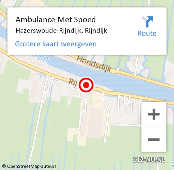 Locatie op kaart van de 112 melding: Ambulance Met Spoed Naar Hazerswoude-Rijndijk, Rijndijk op 19 februari 2024 00:32