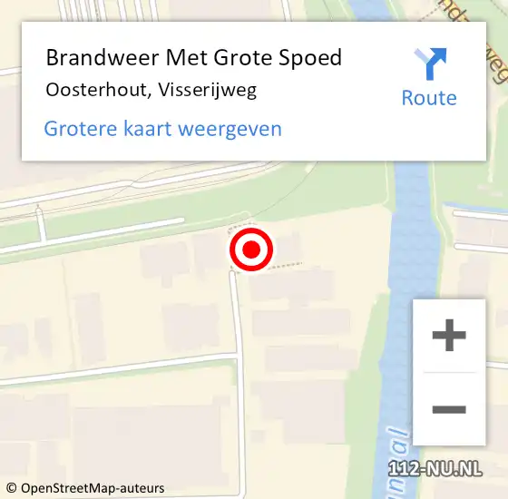 Locatie op kaart van de 112 melding: Brandweer Met Grote Spoed Naar Oosterhout, Visserijweg op 19 februari 2024 08:17