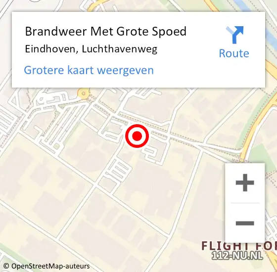 Locatie op kaart van de 112 melding: Brandweer Met Grote Spoed Naar Eindhoven, Luchthavenweg op 19 februari 2024 08:42
