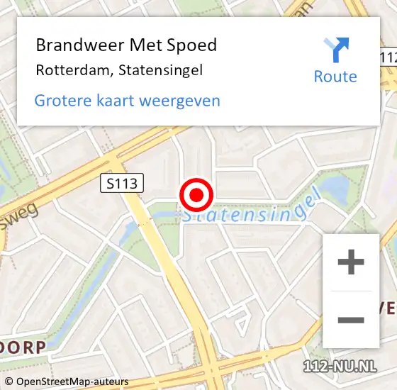 Locatie op kaart van de 112 melding: Brandweer Met Spoed Naar Rotterdam, Statensingel op 19 februari 2024 10:32