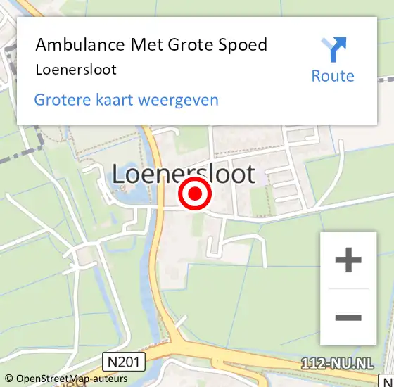 Locatie op kaart van de 112 melding: Ambulance Met Grote Spoed Naar Loenersloot op 19 februari 2024 11:20