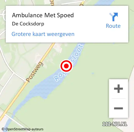 Locatie op kaart van de 112 melding: Ambulance Met Spoed Naar De Cocksdorp op 19 februari 2024 13:59