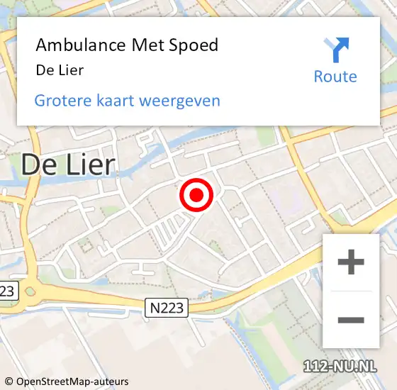 Locatie op kaart van de 112 melding: Ambulance Met Spoed Naar De Lier op 19 februari 2024 14:13