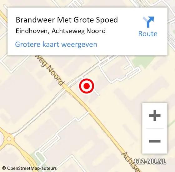 Locatie op kaart van de 112 melding: Brandweer Met Grote Spoed Naar Eindhoven, Achtseweg Noord op 19 februari 2024 14:19