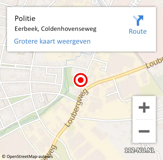 Locatie op kaart van de 112 melding: Politie Eerbeek, Coldenhovenseweg op 19 februari 2024 16:40