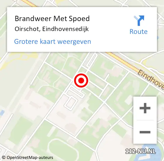 Locatie op kaart van de 112 melding: Brandweer Met Spoed Naar Oirschot, Eindhovensedijk op 19 februari 2024 16:56