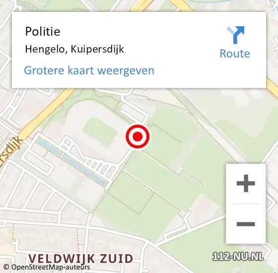 Locatie op kaart van de 112 melding: Politie Hengelo, Kuipersdijk op 19 februari 2024 16:58