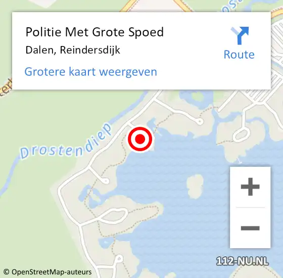 Locatie op kaart van de 112 melding: Politie Met Grote Spoed Naar Dalen, Reindersdijk op 19 februari 2024 18:27