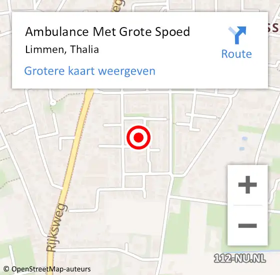Locatie op kaart van de 112 melding: Ambulance Met Grote Spoed Naar Limmen, Thalia op 19 februari 2024 20:40