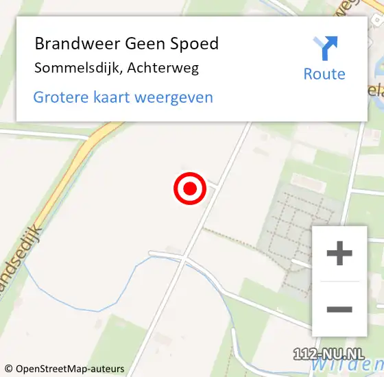 Locatie op kaart van de 112 melding: Brandweer Geen Spoed Naar Sommelsdijk, Achterweg op 19 februari 2024 21:24