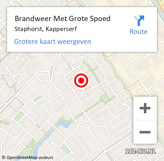 Locatie op kaart van de 112 melding: Brandweer Met Grote Spoed Naar Staphorst, Kapperserf op 20 februari 2024 00:32