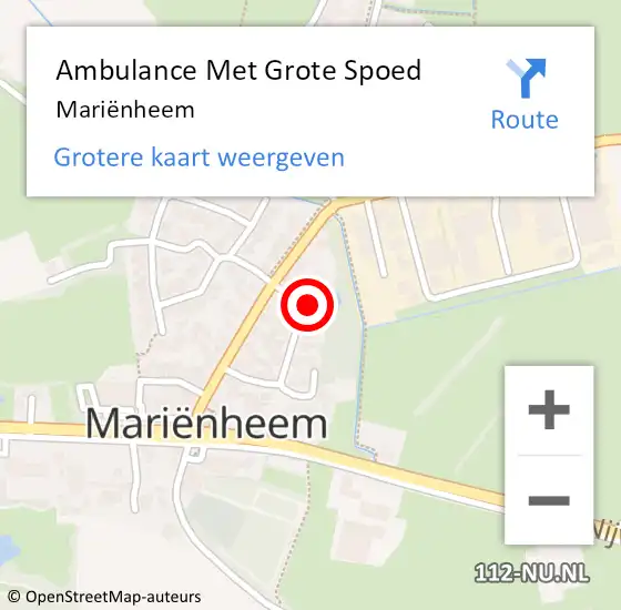Locatie op kaart van de 112 melding: Ambulance Met Grote Spoed Naar Mariënheem op 20 februari 2024 06:16
