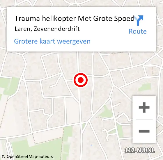 Locatie op kaart van de 112 melding: Trauma helikopter Met Grote Spoed Naar Laren, Zevenenderdrift op 20 februari 2024 06:46