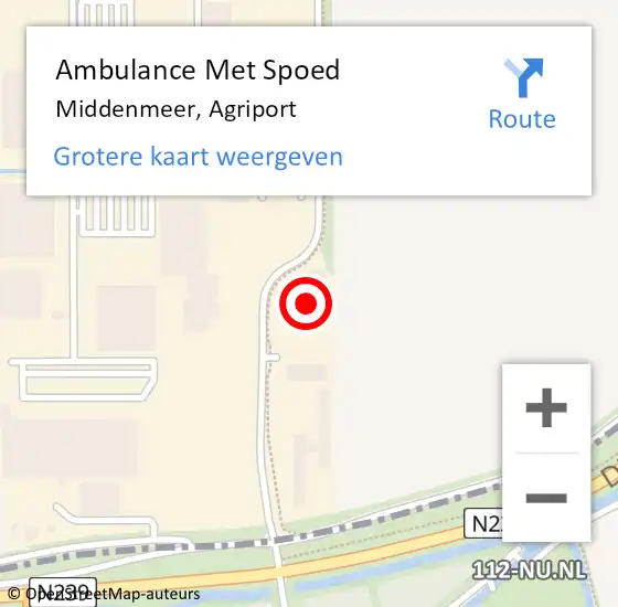 Locatie op kaart van de 112 melding: Ambulance Met Spoed Naar Middenmeer, Agriport op 20 februari 2024 10:38