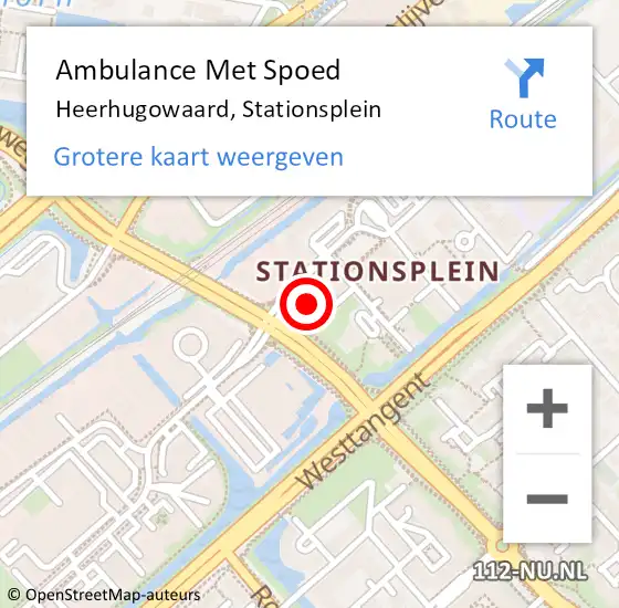 Locatie op kaart van de 112 melding: Ambulance Met Spoed Naar Heerhugowaard, Stationsplein op 20 februari 2024 10:42