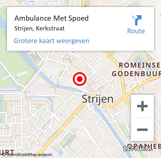 Locatie op kaart van de 112 melding: Ambulance Met Spoed Naar Strijen, Kerkstraat op 20 februari 2024 11:17