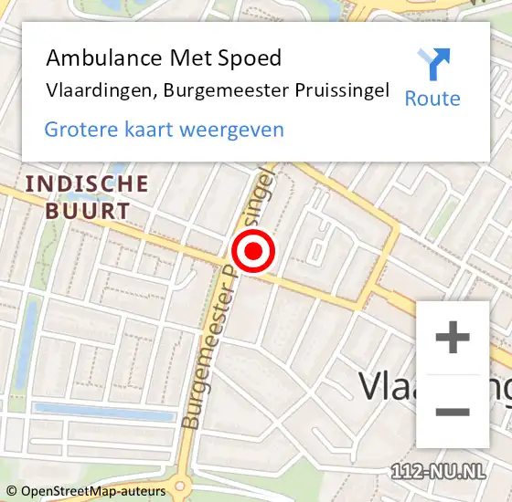 Locatie op kaart van de 112 melding: Ambulance Met Spoed Naar Vlaardingen, Burgemeester Pruissingel op 20 februari 2024 12:42