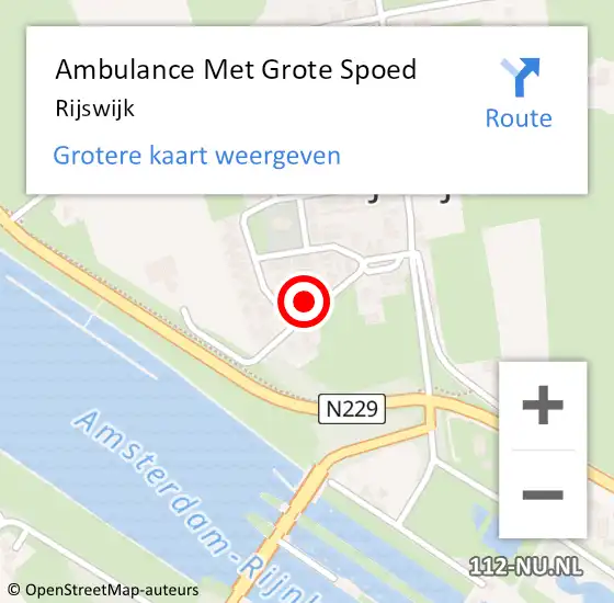Locatie op kaart van de 112 melding: Ambulance Met Grote Spoed Naar Rijswijk op 20 februari 2024 14:40