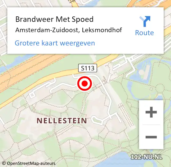 Locatie op kaart van de 112 melding: Brandweer Met Spoed Naar Amsterdam, Leksmondhof op 20 februari 2024 14:40
