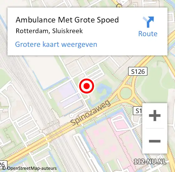 Locatie op kaart van de 112 melding: Ambulance Met Grote Spoed Naar Rotterdam, Sluiskreek op 20 februari 2024 15:58