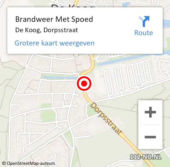 Locatie op kaart van de 112 melding: Brandweer Met Spoed Naar De Koog, Dorpsstraat op 20 februari 2024 17:22