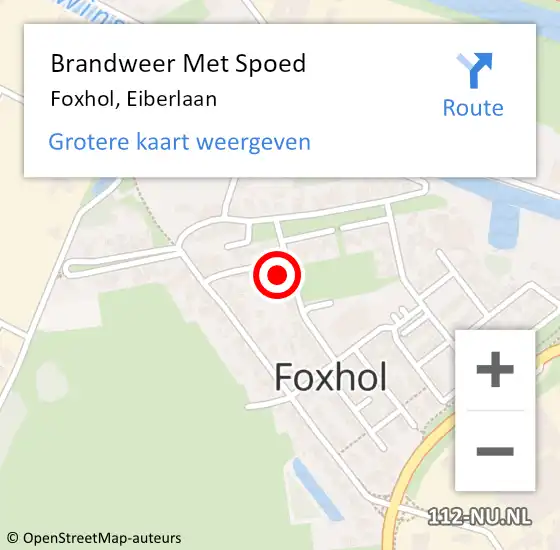 Locatie op kaart van de 112 melding: Brandweer Met Spoed Naar Foxhol, Eiberlaan op 20 februari 2024 17:27