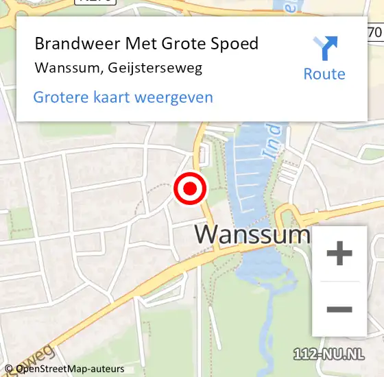 Locatie op kaart van de 112 melding: Brandweer Met Grote Spoed Naar Wanssum, Geijsterseweg op 20 februari 2024 18:55